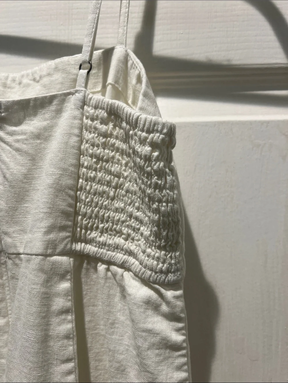 Abercrombie & Fitch White Spaghetti-Strap Maxi Dress